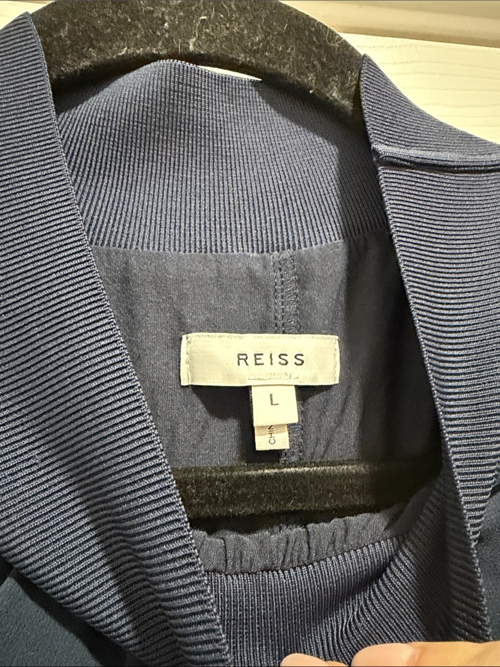 REISS Sandrine Semi Sheer Blouse Navy Large - Picture 8 of 10